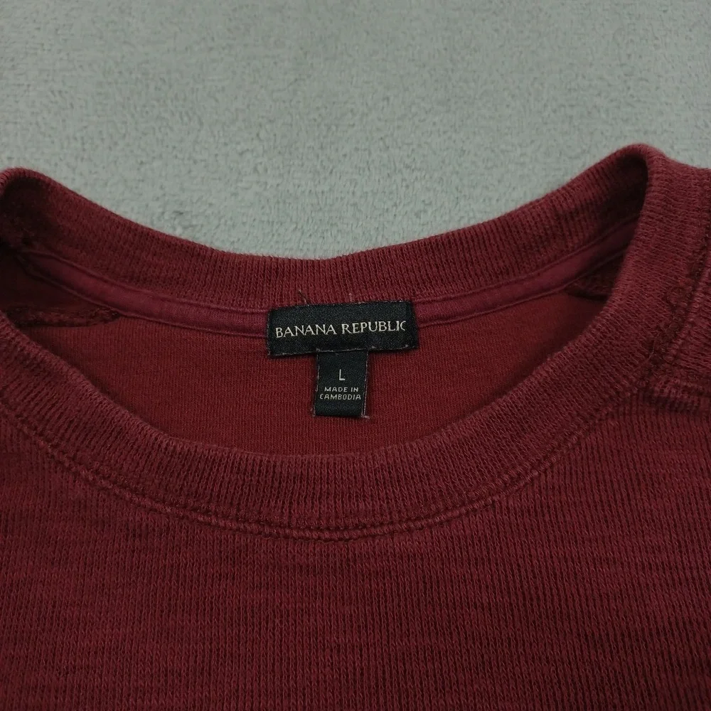 Banana Republic Sweater Mens Large‎ Red Pullover Crew Neck Knit
